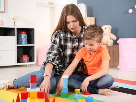 ABA therapist with a kid