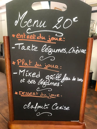 menu à l'ardoise auberge amandin