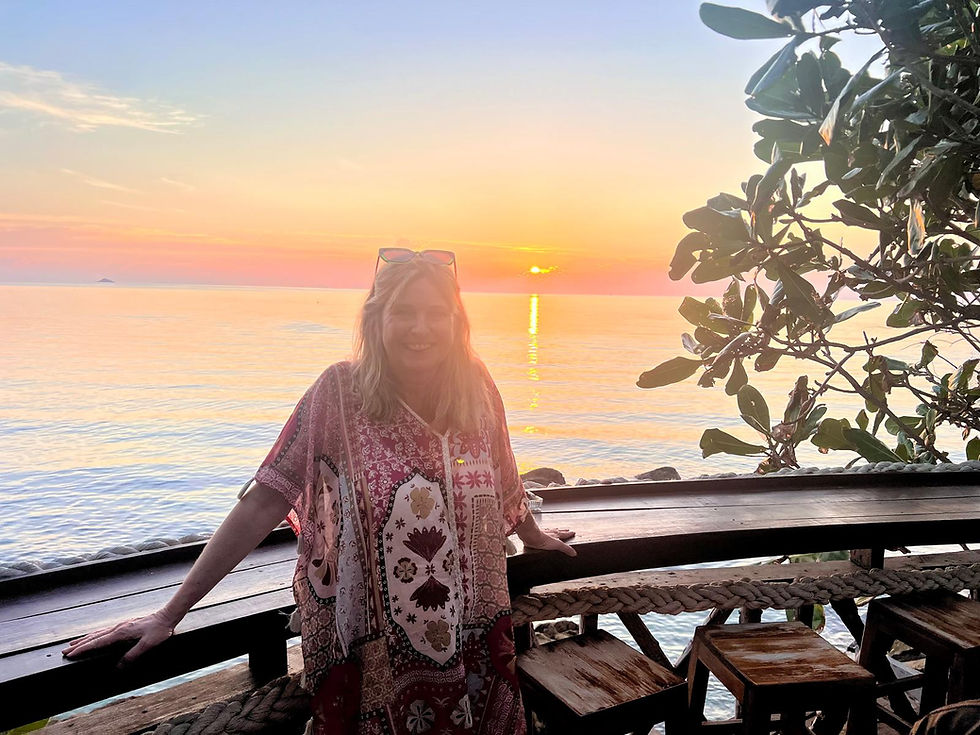 Daisy chasing the sunset!