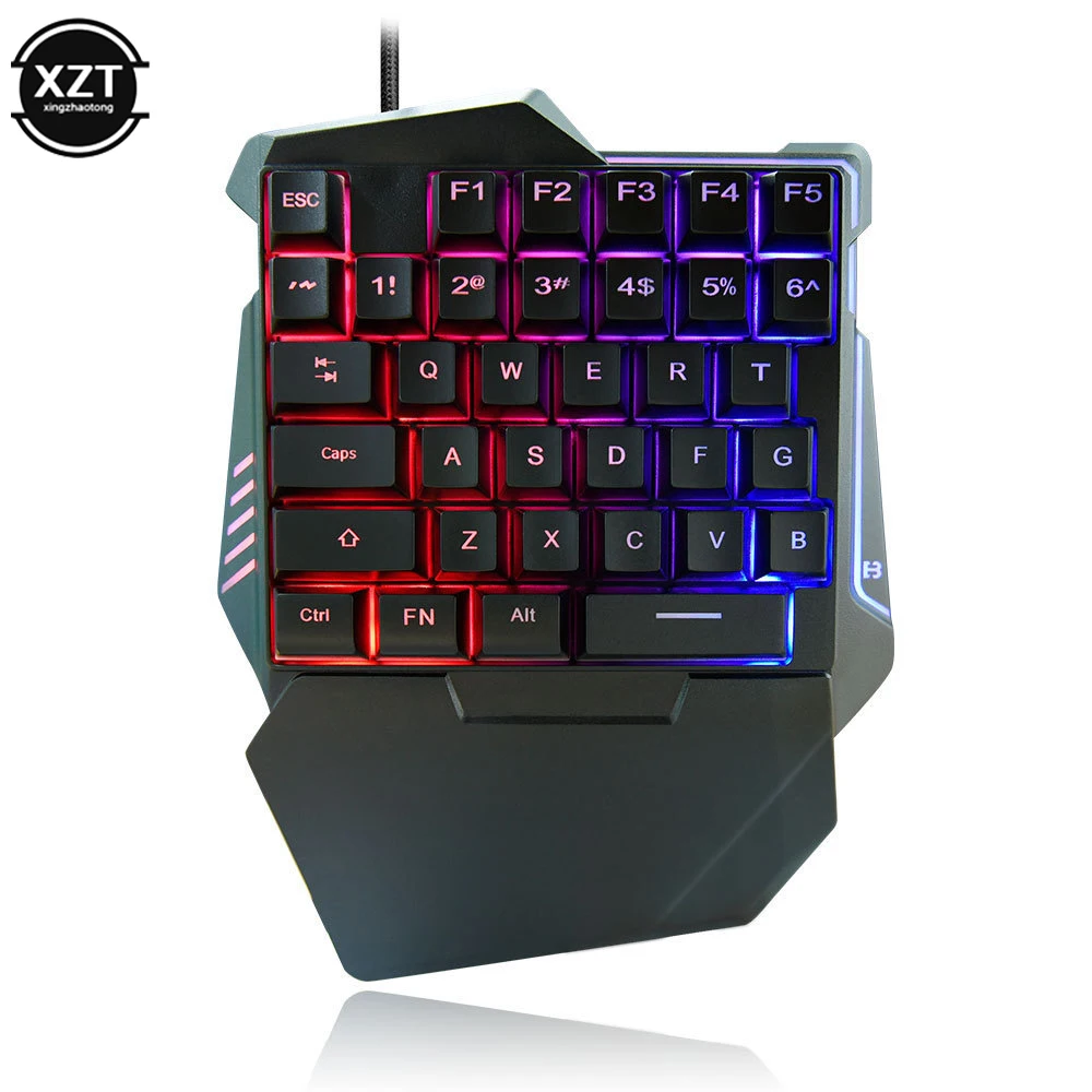 USB One-Handed Keyboard Gaming Mechanical Feel Keyboard Portable 35 Keys Mini Wi