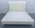 custom white headboard and bedframe