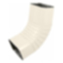 White gutter elbow piece, curved with inner lining, for water drainage.