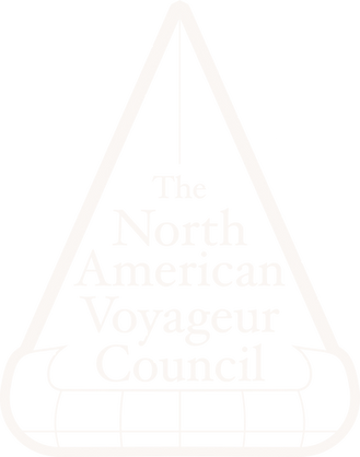Beige logo of the North american voyageur council