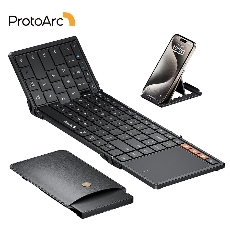ProtoArc XK01 TP Foldable Keyboard with Touchpad Folding Bluetooth Travel Keyboa