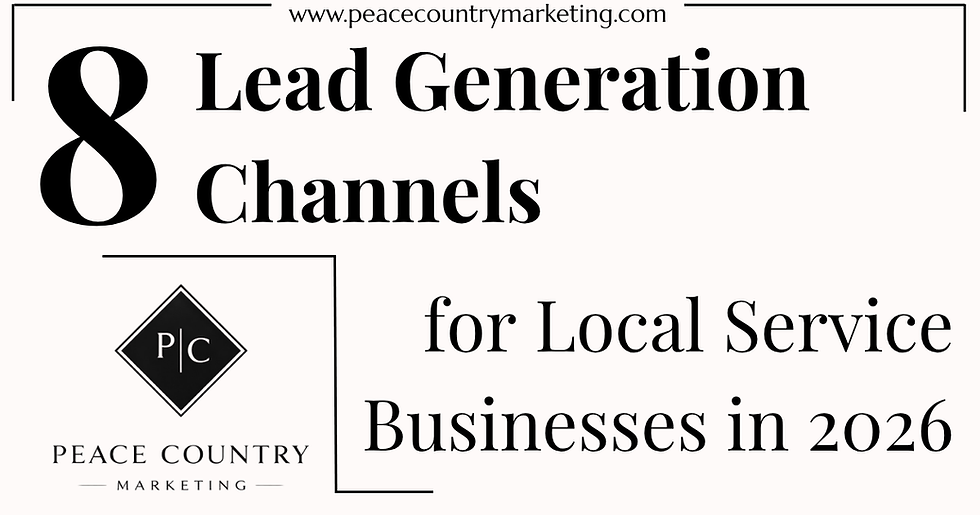 a graphic with the text "8 lead generation channels for local service businesses in 2026"