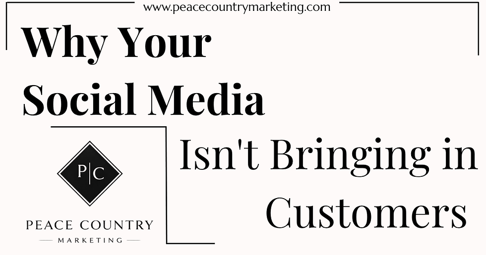 A graphic with the text "Why your social media isn't bringing in customers"