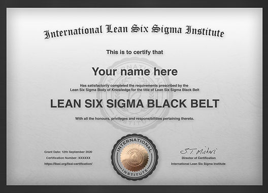 ILSSI International Lean Six Sigma Black Belt Certification