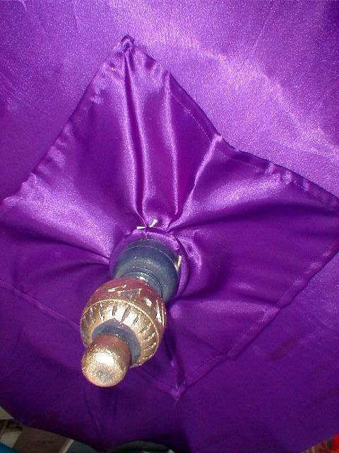 Thumbnail: Umbrella Pair (2) Bali ornamental Bali Indonesia approx 7' x 4' (several colors)