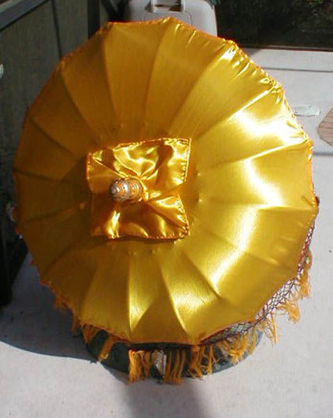 Thumbnail: Umbrella Pair (2) Bali  ornamental Bali Indonesia approx 7' x 4' several colors