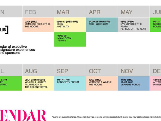 Experience Club US launches its 2026 calendar, blending innovation, global business and signature events