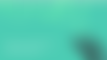 Turquoise background with floating green triangles and a pen tip pointing upward. Text reads: "What is a Presentation Design Agency?"