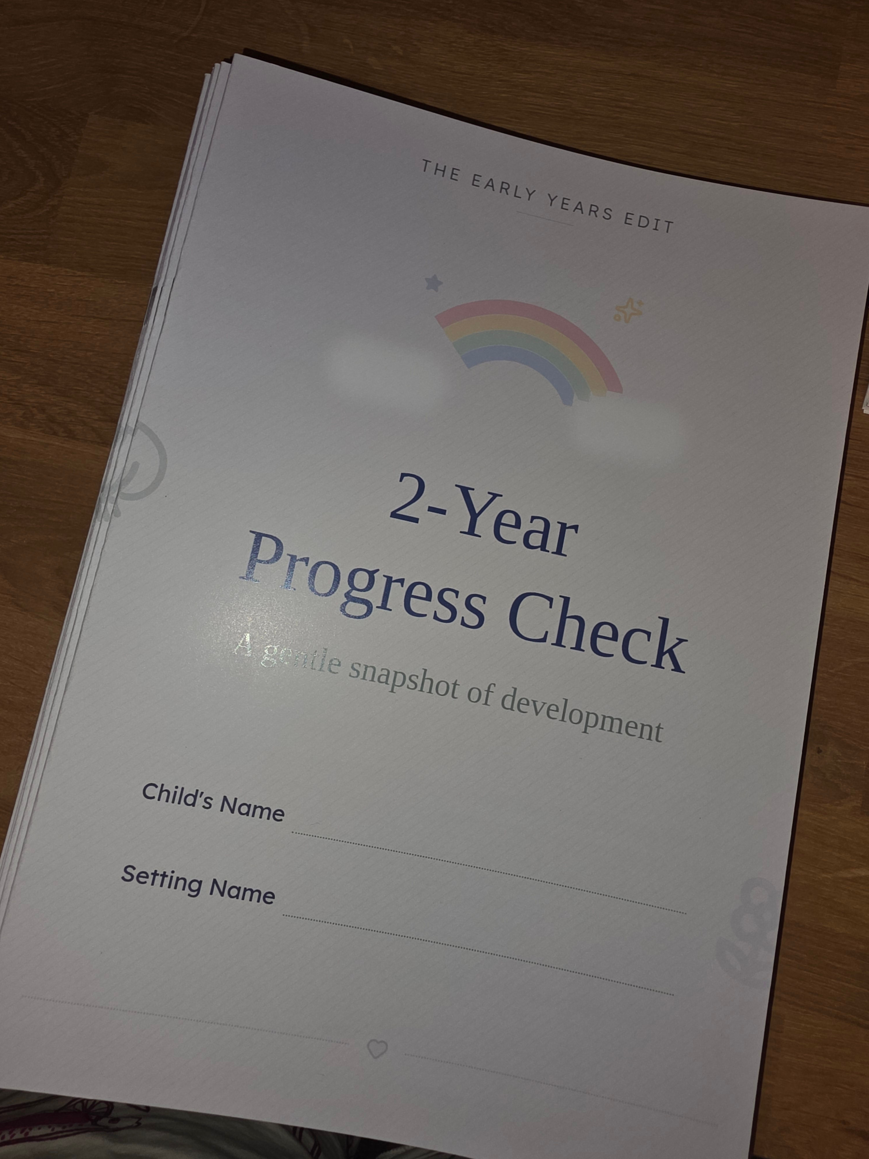2 year progress check keepsake booklet – Physical Copy