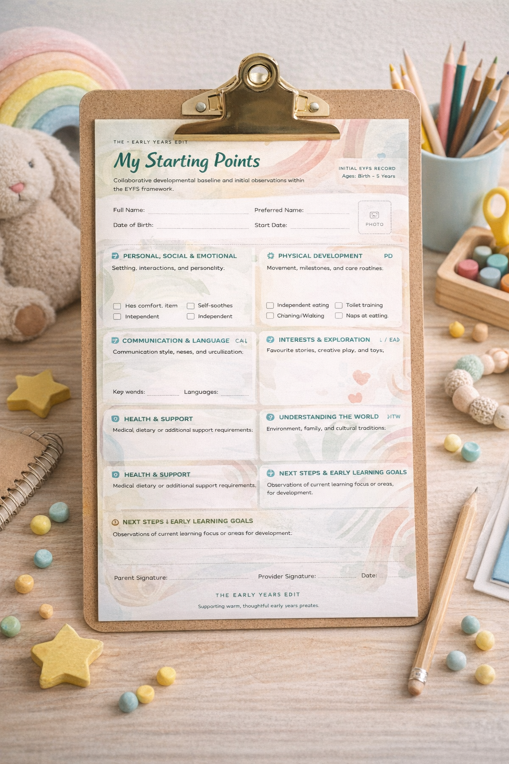 My Starting Points – Initial EYFS Record