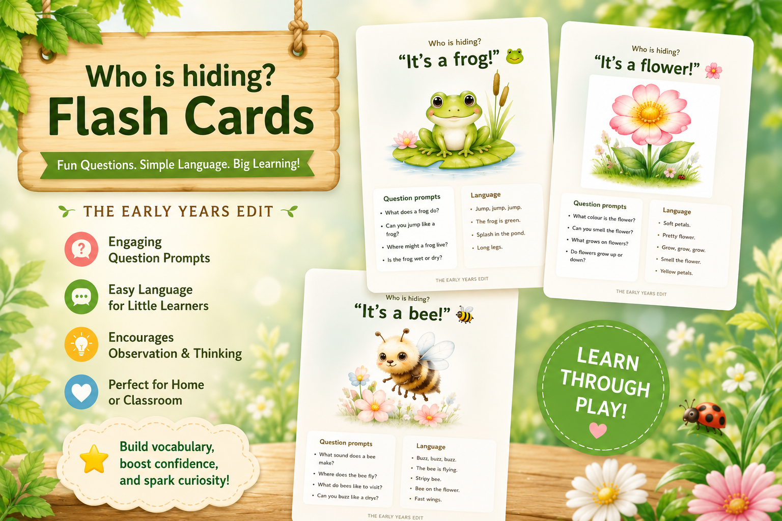 Flowers, Minibeasts & Exploring – Circle Time Flashcards