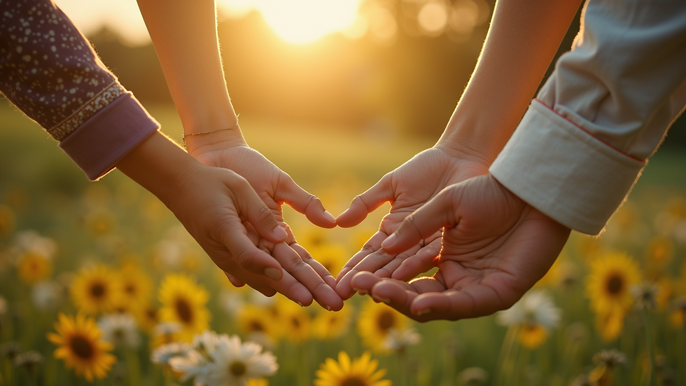 High angle view of a scenic outdoor setting representing love and compassion