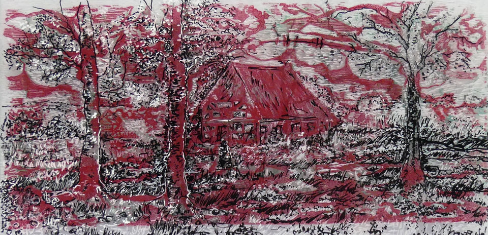 Brauckmann Tina „Mein Paradies“, 2022, Hinterglasmalerie, 80 x 100 cm, Galerie Dikmayer, Berlin-DE