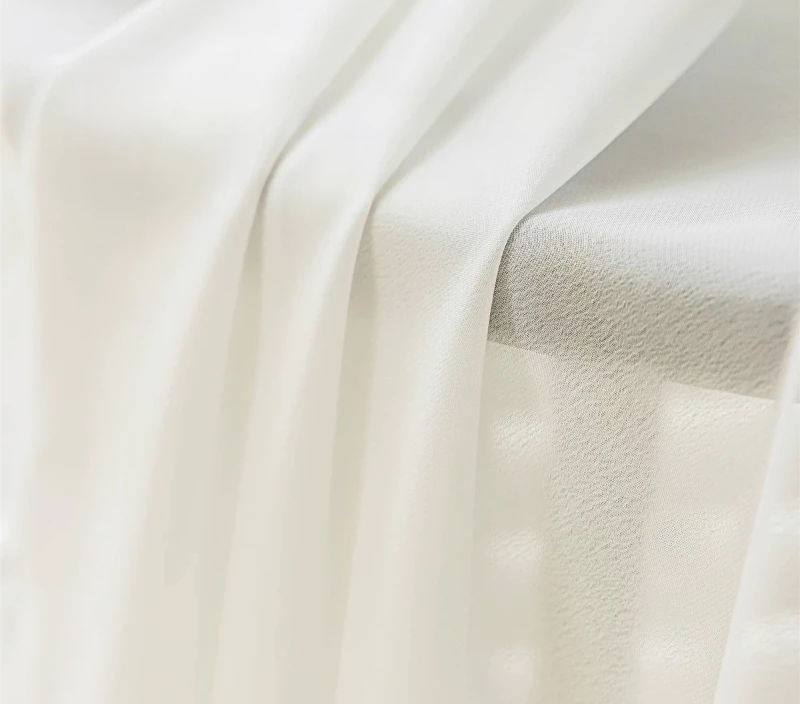 Thumbnail: Solid White Tulle Sheer Curtain – Luxury Chiffon Window Drapes