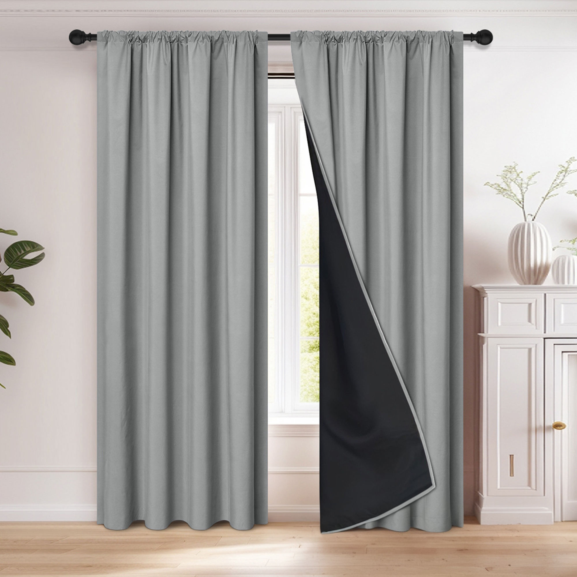 Nordic Style Luxury 100% Blackout Curtain for French Windows