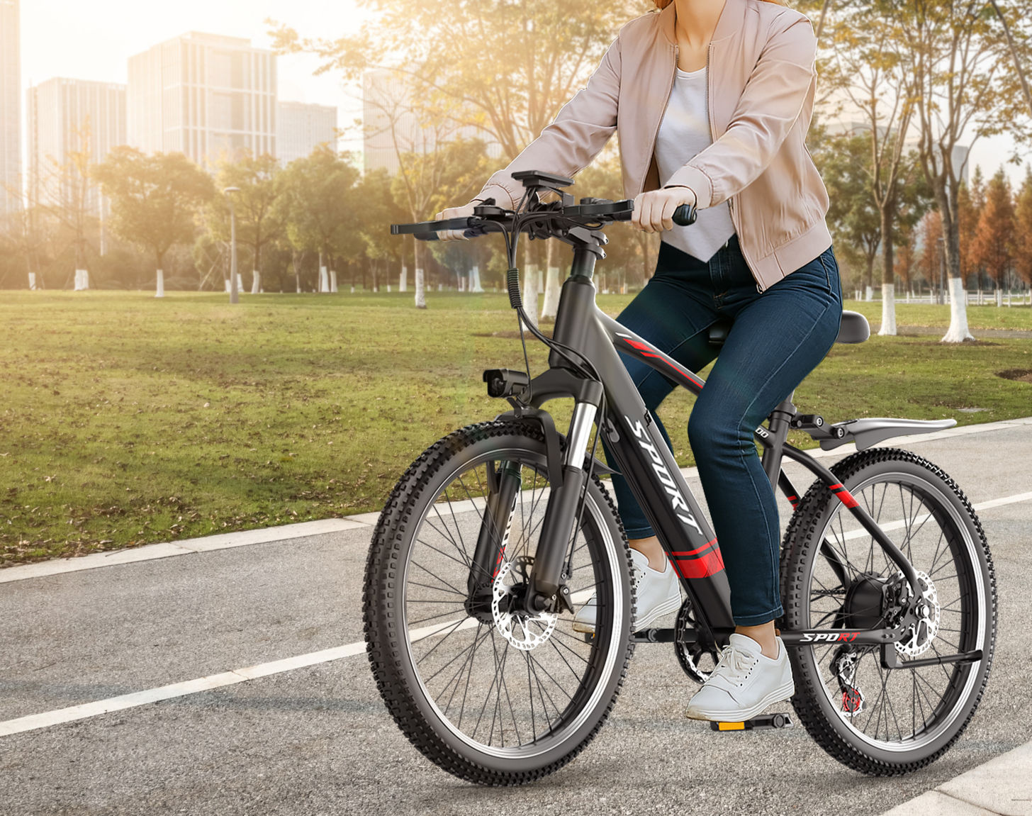 All Terrain 26” Fat Tire Electric Bike 1000W Peak Motor 7 Speed Ride