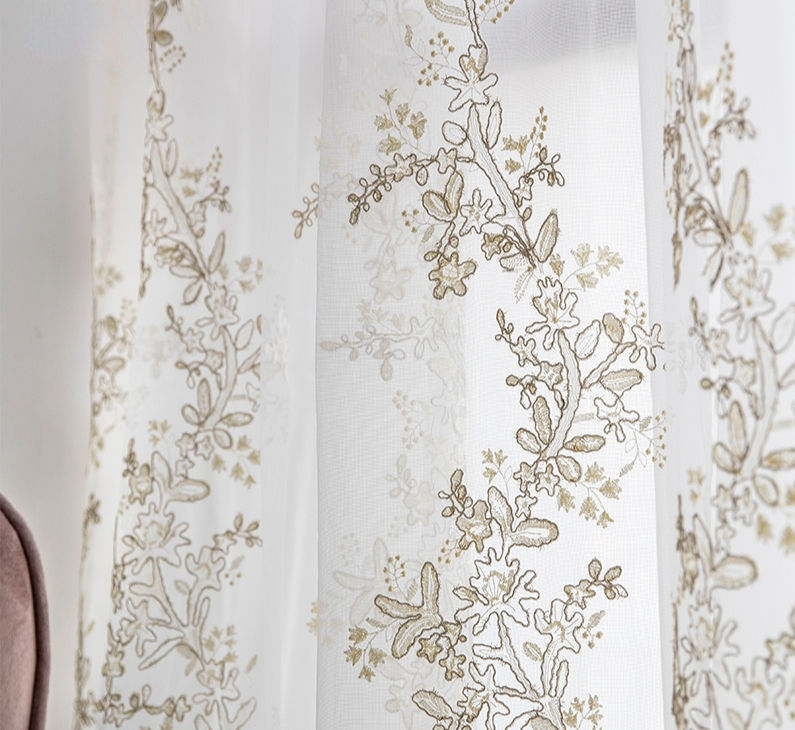 Thumbnail: French Luxury Princess Embroidered Lace Gauze Curtain