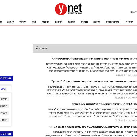 ynet: אזור התוכן "הומואים דתיים"