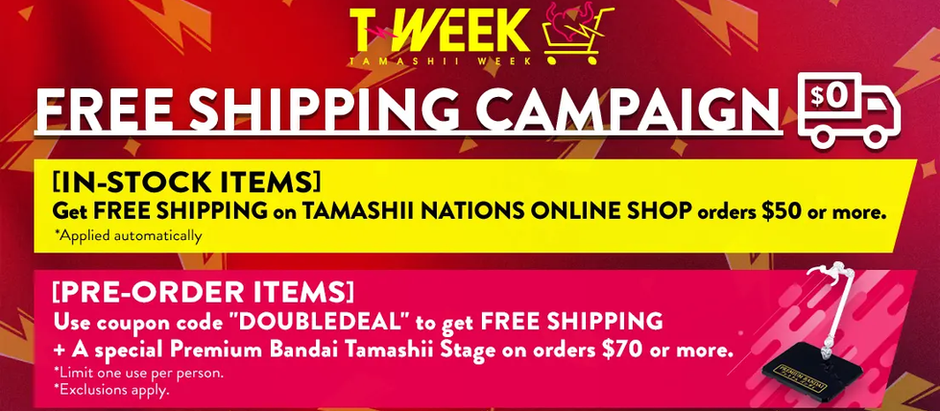 Tamashii Week Is Live! Free Shipping on In-Stock & Pre-Orders
