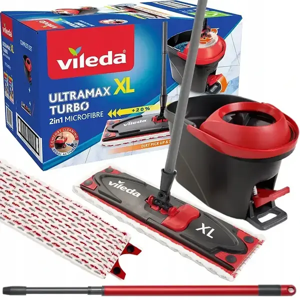 Набір для прибирання швабра та відро Vileda Ultramax Turbo XL

