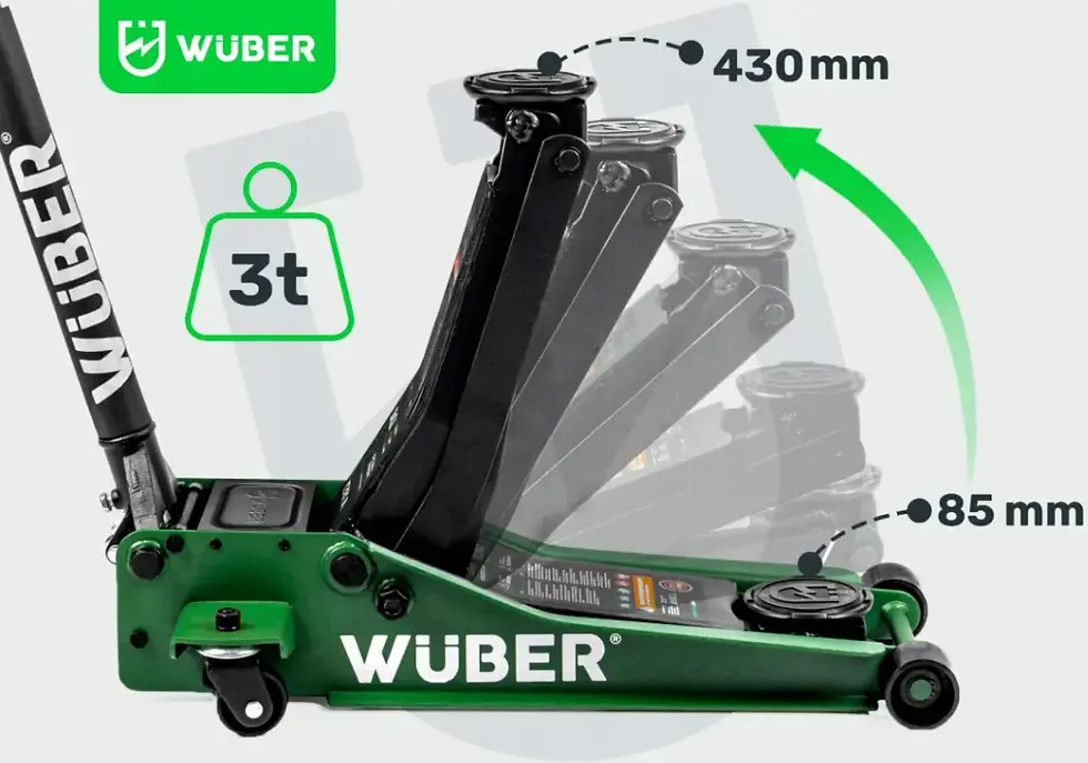 Прев'ю: Домкрат підкатний гідравлічний 3т 85-430мм Wuber (Польща)