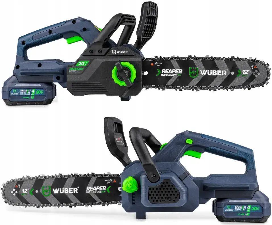 Прев'ю: Акумуляторна пила ланцюгова + 2 акумулятори 4А·год 20В + шина 30см Wuber (Польща