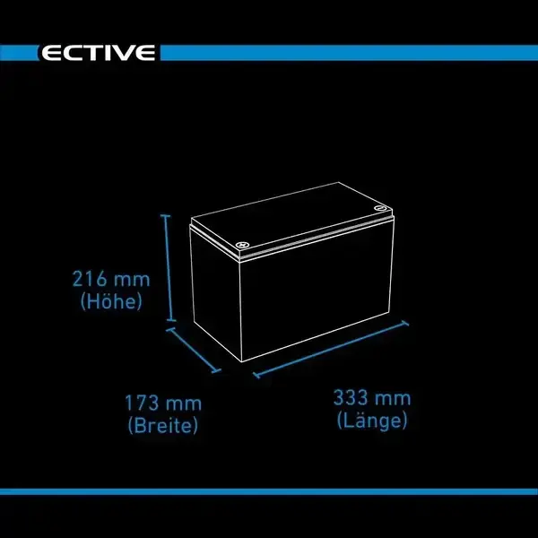 Прев'ю: Акумулятор AGM 12 В 115 А·год з екраном ECTIVE DC 115S (Німеччина)