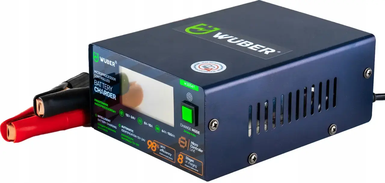 Зарядний пристрій для акумуляторів 12В і 24В 10А Wuber (Польща)