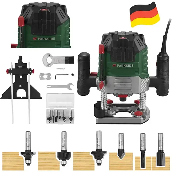 Ручний фрезерний верстат для дерева Parkside POF 1200 E4 (1200 Вт, регулювання
