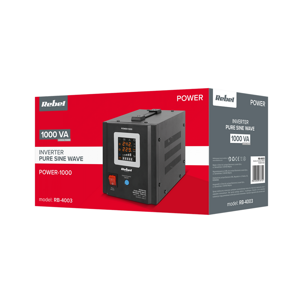 Прев'ю: ДБЖ Перетворювач напруги Rebel POWER-1000 12/230V (700/1000W)