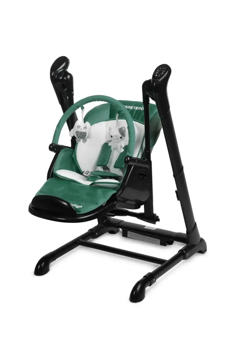 Прев'ю: Крісло-гойдалка + стільчик для годування Caretero INDIGO Black Green
