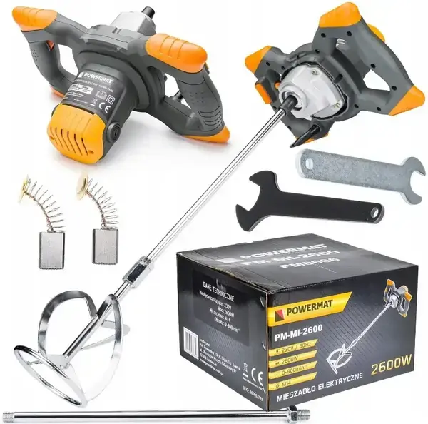 Міксер будівельний 2600Вт + змішувач 120мм Powermat (Польща)
