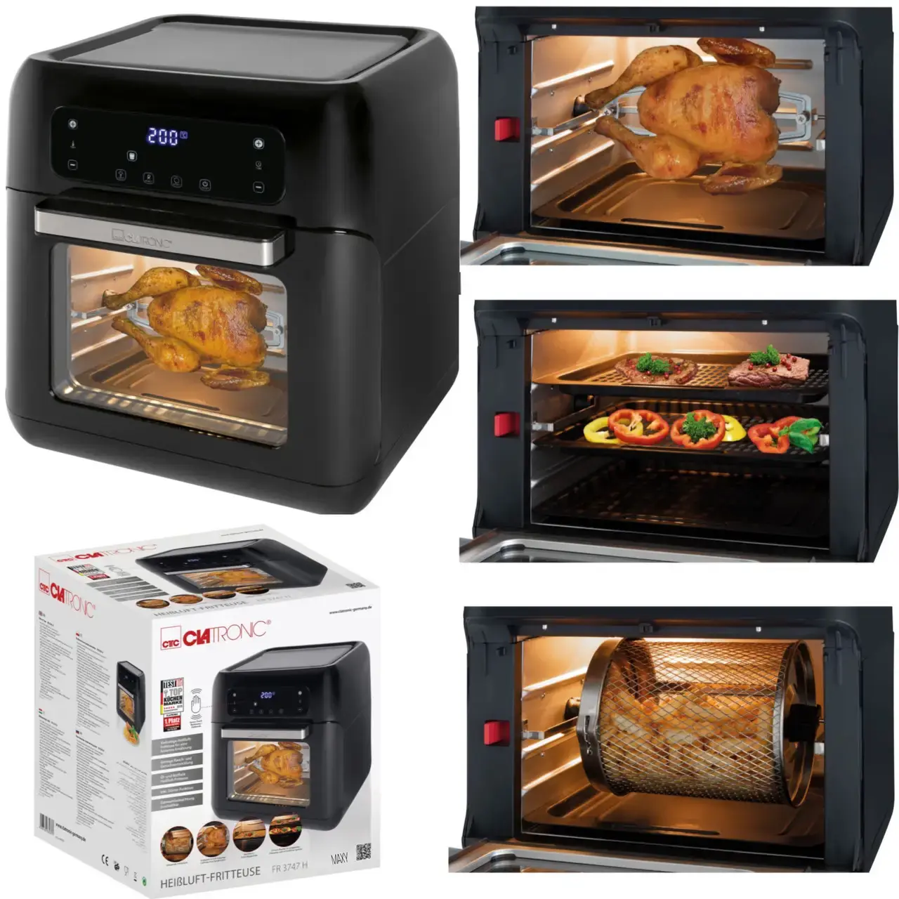 Аерофритюрниця мультипіч 11л Clatronic FR 3747 H 1500Вт