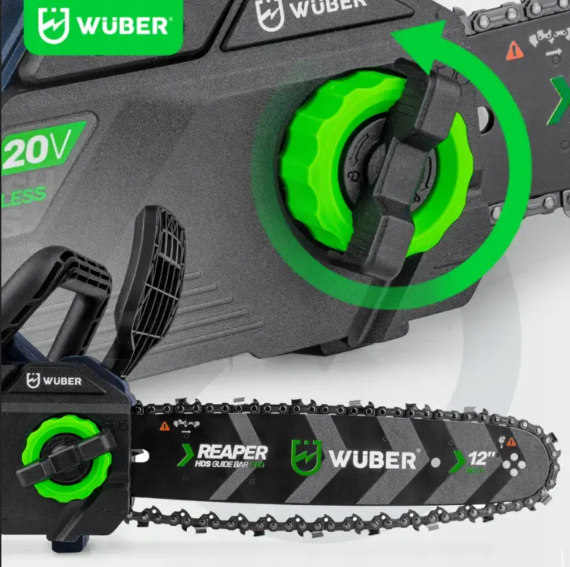 Прев'ю: Акумуляторна пила ланцюгова + 2 акумулятори 4А·год 20В + шина 30см Wuber (Польща