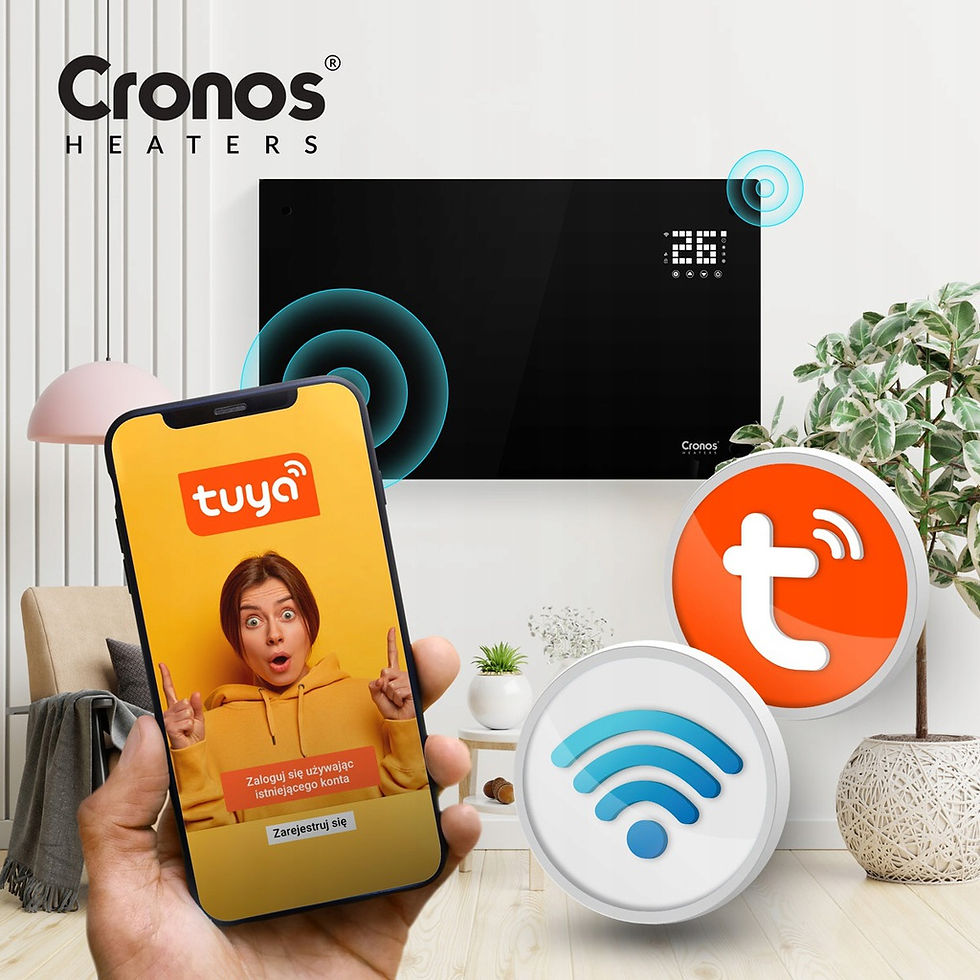 Прев'ю: Конвекторний обігрівач 2в1 Cronos Heaters 2000W Wi-Fi Black