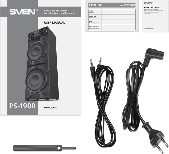 Прев'ю: Акустична система SVEN PS-1900 Black (1000Вт, TWS, bluetooth, підсвітка,FM )