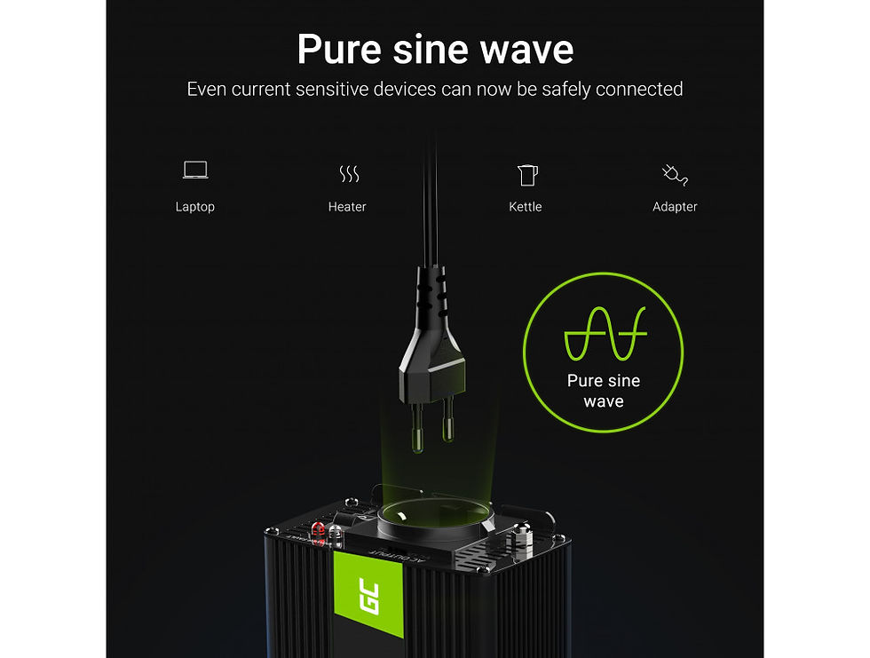Прев'ю: Перетворювач напруги інвертор Green Cell 12V на 230V 300W/600W Чистий синус