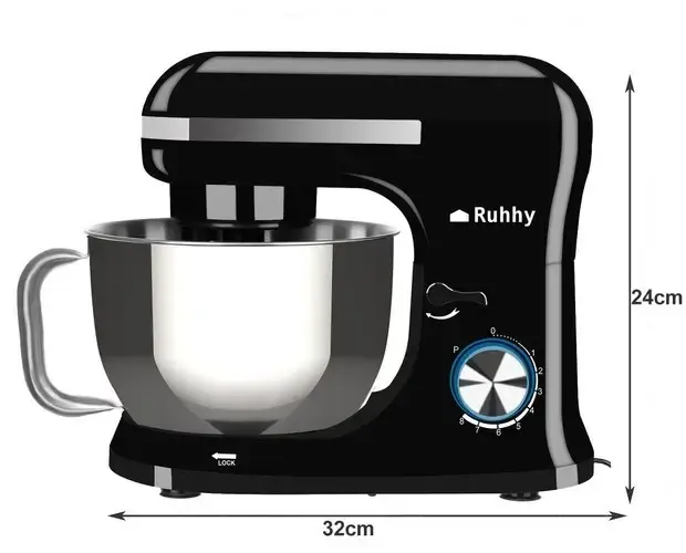 Прев'ю: Кухонний тістоміс міксер планетарний Ruhhy 1700 W 4.5L чорний кухонна машина