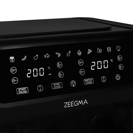 Прев'ю: Аерофритюрка двокамерна Zeegma Dual 9л Black