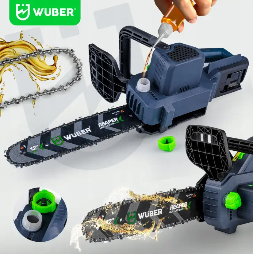 Прев'ю: Акумуляторна пила ланцюгова + 2 акумулятори 4А·год 20В + шина 30см Wuber (Польща