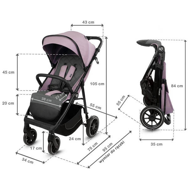 Прев'ю: Прогулянковий візок Kidwell ENZO Pink