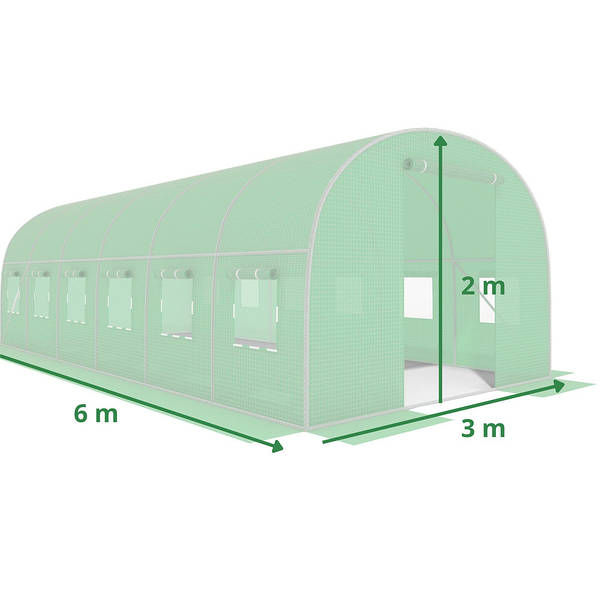 Прев'ю: Плівкова теплиця FunFit Garden «Green Tunnel» (6×3×2 м, 18 м²)