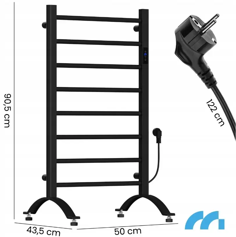 Прев'ю: Сушарка для рушників електрична з термостатом Maltec 200 Вт Чорний (Польща)