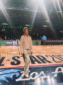 Pynnderella reporting live at the 2026 NBA All-Star Rising Star Game