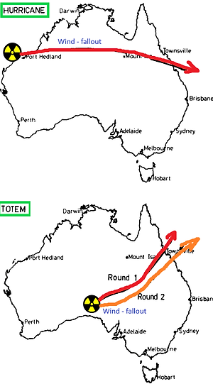 Radioactive fallout trajectory_Hurricane Totem Projects (Australia)
