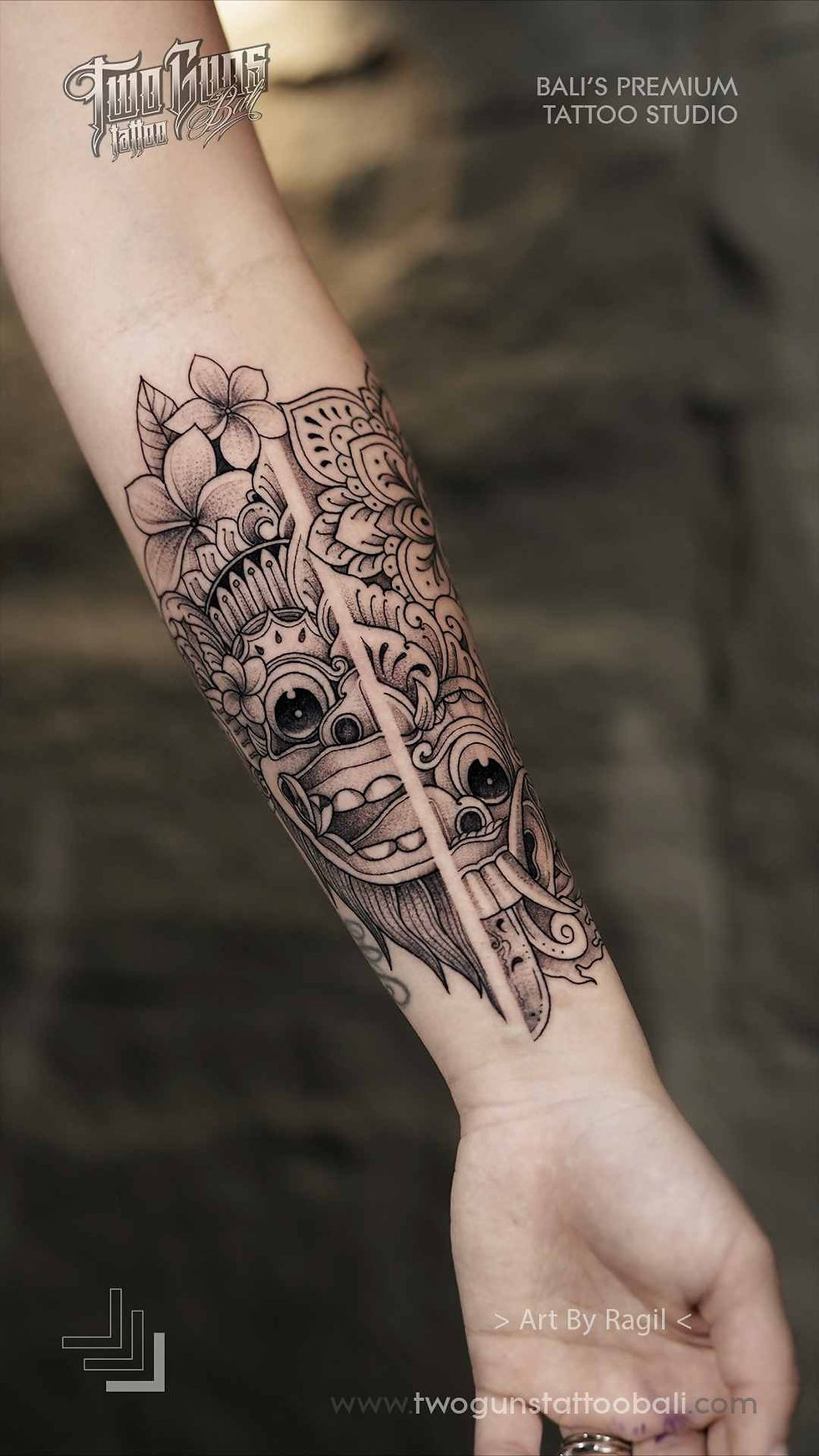 Balinese-Line Work-Barong-Tattoo