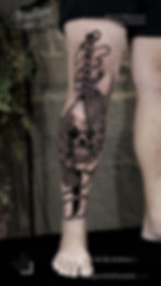 Black-and-Grey-Skull-Hannya Mask-Tattoo